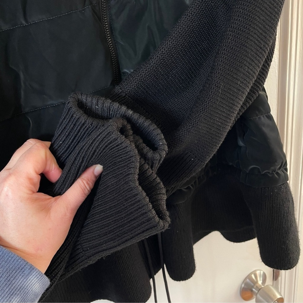 Athleta Hanover Hybrid Black Peplum Primaloft Zip-up Quilted Puffer Jacket 1X - Picture 5 of 12